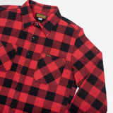 Iron Heart | IHSH-244-RED | Ultra Heavy Flannel Buffalo Check Work Shirt | Red/Black