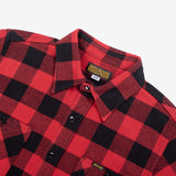 Iron Heart | IHSH-244-RED | Ultra Heavy Flannel Buffalo Check Work Shirt | Red/Black