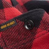 Iron Heart | IHSH-244-RED | Ultra Heavy Flannel Buffalo Check Work Shirt | Red/Black