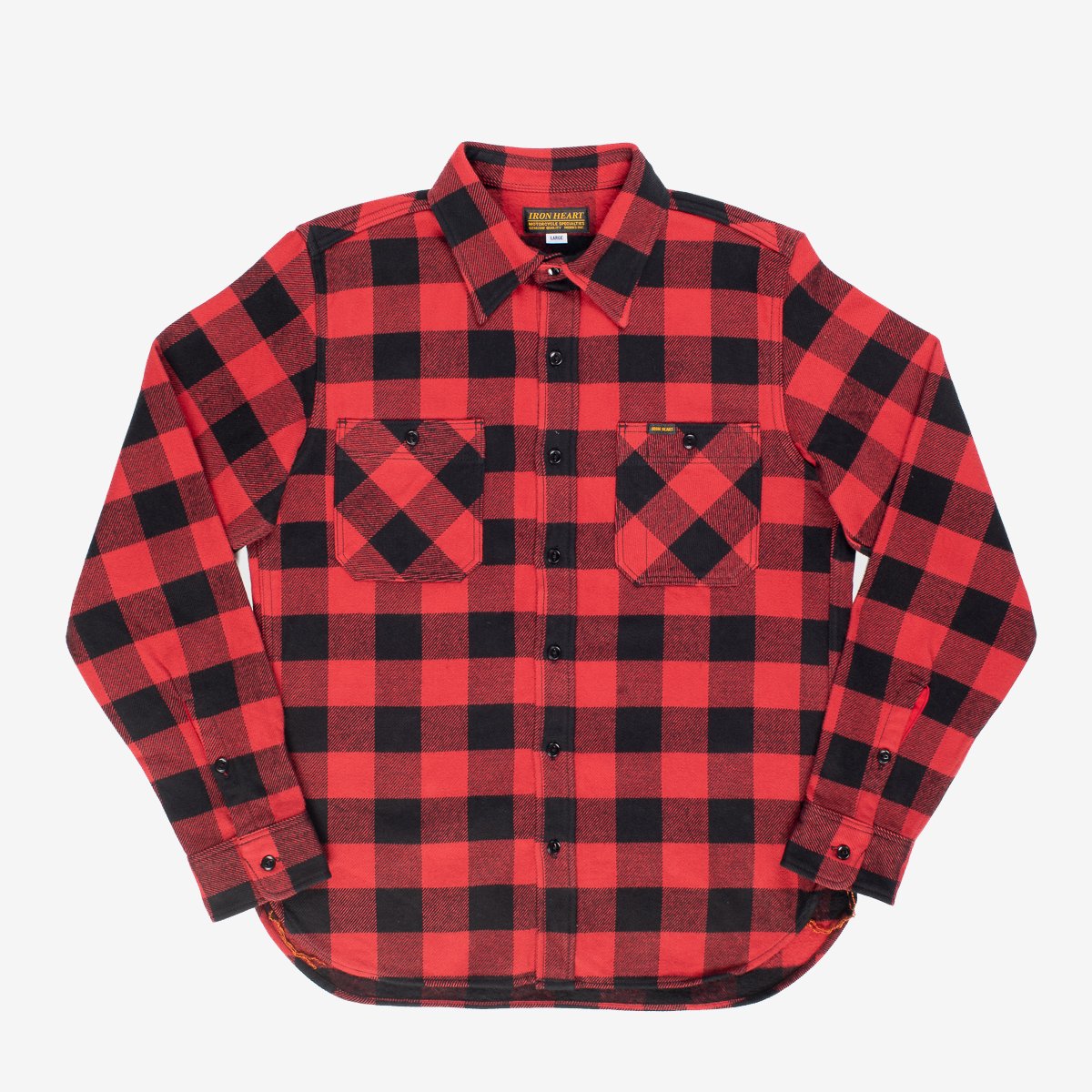 Iron Heart | IHSH-244-RED | Ultra Heavy Flannel Buffalo Check Work Shirt | Red/Black