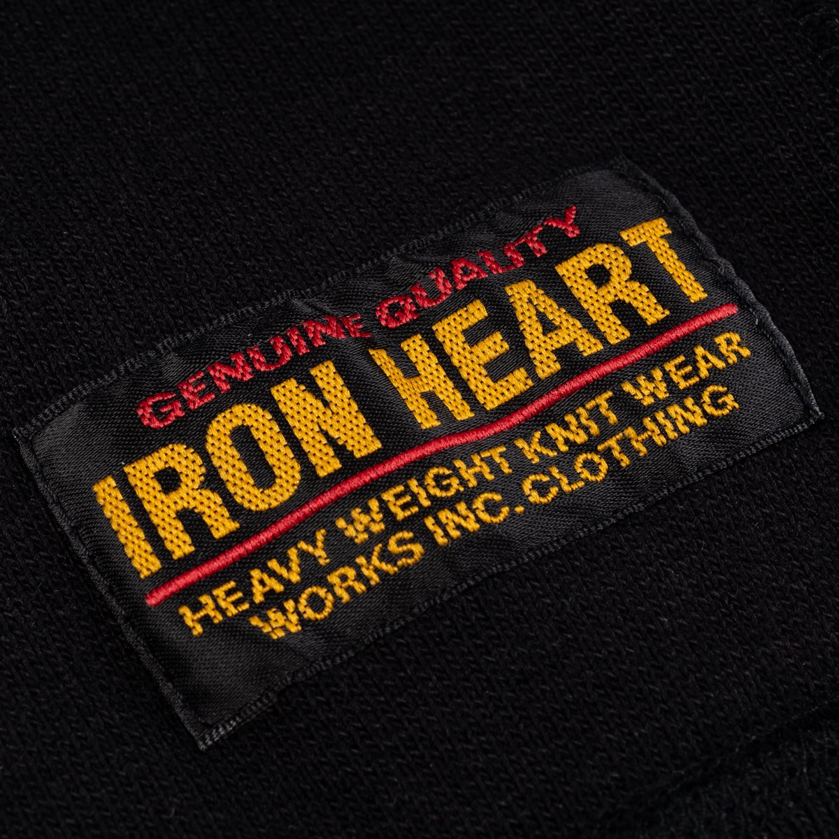 Iron Heart | IHSW-10-BLK | 14oz Ultra Heavyweight Loopwheel Cotton Zip Up Hoodie | Black