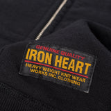 Iron Heart | IHSW-11-BLK | 14oz Ultra Heavyweight Loopwheel Cotton Zip Up Sweater | Black