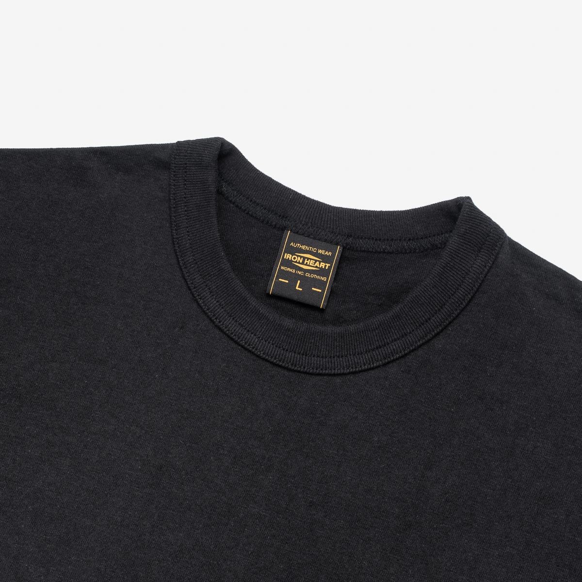 Iron Heart | IHT-1610L-BLK | 6.5oz Loopwheel Crew Neck T-Shirt | Black