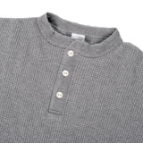 Iron Heart | IHTL-1213-GRY | Waffle Knit Long Sleeved Thermal Henley | Grey