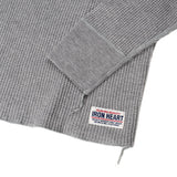 Iron Heart | IHTL-1213-GRY | Waffle Knit Long Sleeved Thermal Henley | Grey