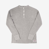 Iron Heart | IHTL-1213-GRY | Waffle Knit Long Sleeved Thermal Henley | Grey