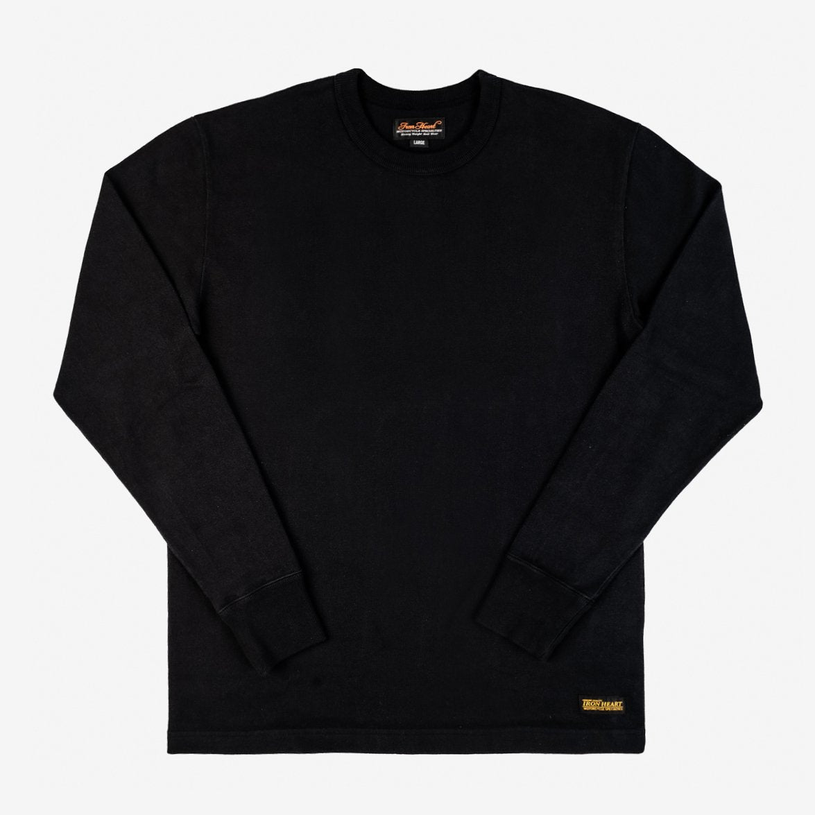 Iron Heart | IHTL-1501-BLK | 11oz Cotton | Knit Long Sleeved Crew Neck Sweater | Black