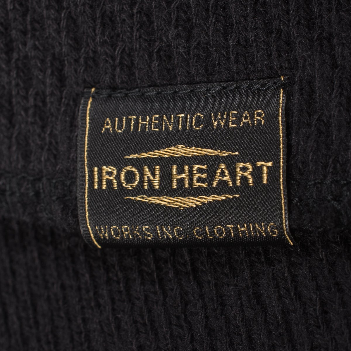 Iron Heart | IHTL-1700-BLK | Cotton Knit Crew Neck Long Sleeved Thermal Sweater | Black