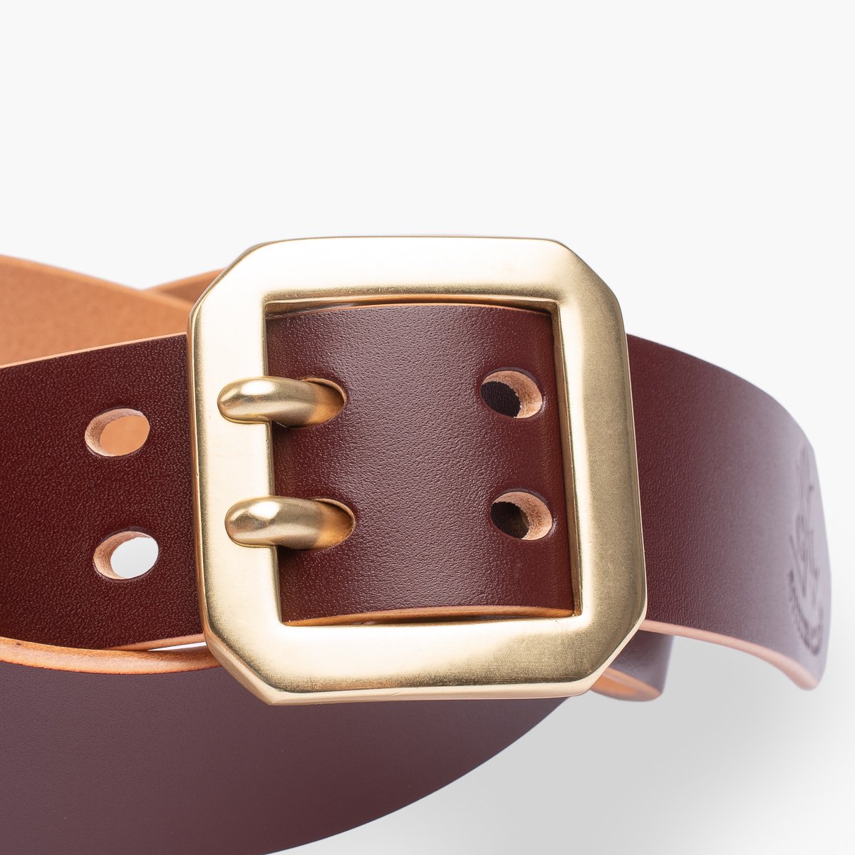 Obbi Good Label | OGL-BELT-DPGAR-BRN | Double Prong Garrison Buckle Leather Belt | Brown