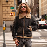 Shangrilaheritage | “Aviatore” B-3 | Vintage Black Shearling Jacket