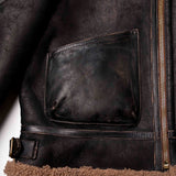 Shangrilaheritage | “Aviatore” B-3 | Vintage Black Shearling Jacket