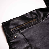 Shangrilaheritage | “Chiodo” Black Horsehide Leather Jacket
