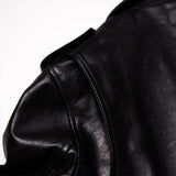 Shangrilaheritage | “Chiodo” Black Horsehide Leather Jacket