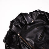 Shangrilaheritage | “Chiodo” Black Horsehide Leather Jacket