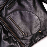 Shangrilaheritage | “Chiodo” Black Horsehide Leather Jacket