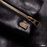 Shangrilaheritage | “Chiodo” Black Horsehide Leather Jacket
