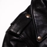 Shangrilaheritage | “Chiodo” Black Horsehide Leather Jacket