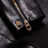 Shangrilaheritage | “Chiodo” Black Horsehide Leather Jacket