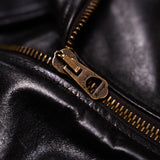 Shangrilaheritage | “Chiodo” Black Horsehide Leather Jacket