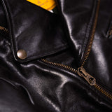 Shangrilaheritage | “Chiodo” Black Horsehide Leather Jacket