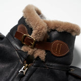 Shangrilaheritage | “Tornado” B-6 Vintage Black Shearling Jacket