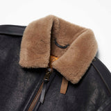Shangrilaheritage | “Tornado” B-6 Vintage Black Shearling Jacket