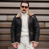 Shangrilaheritage | “Tornado” B-6 Vintage Black Shearling Jacket