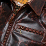 Shangrilaheritage | Varenne | Whiskey Horsehide Leather Jacket