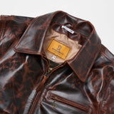 Shangrilaheritage | Varenne | Whiskey Horsehide Leather Jacket