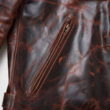 Shangrilaheritage | Varenne | Whiskey Horsehide Leather Jacket