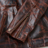 Shangrilaheritage | Varenne | Whiskey Horsehide Leather Jacket