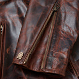 Shangrilaheritage | Varenne | Whiskey Horsehide Leather Jacket