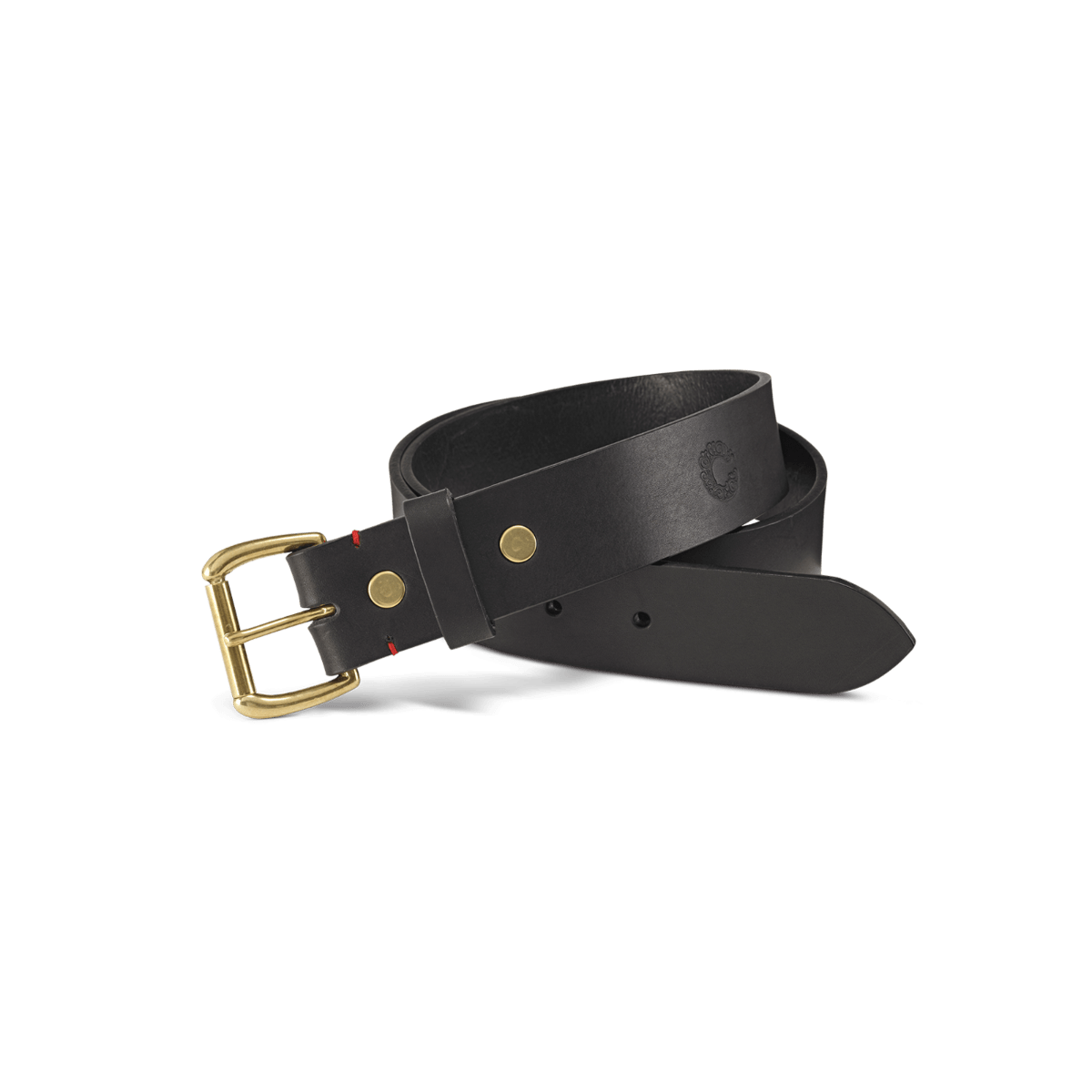 Croots | VL09 | VINTAGE LEATHER ROVER BELT | Black | gold buckle